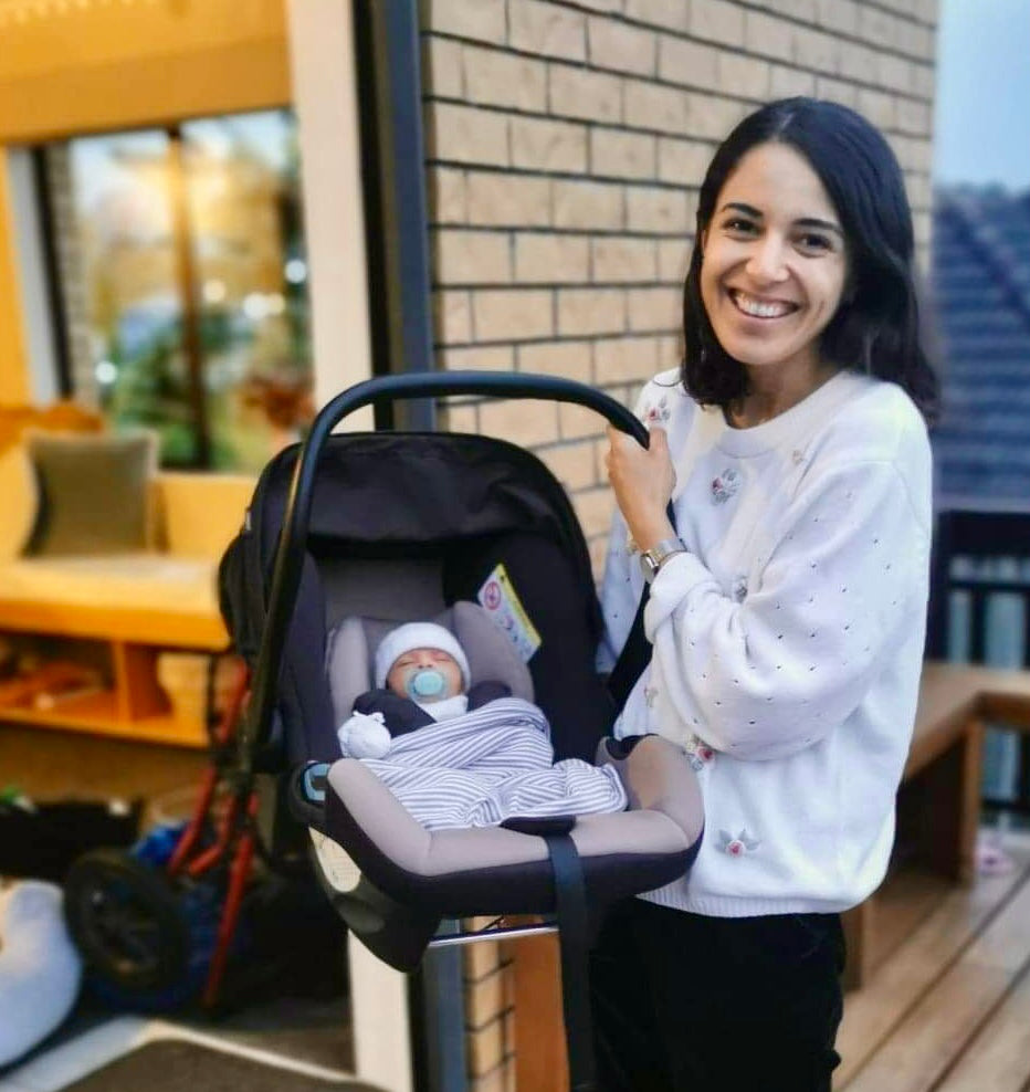 Abby holding baby Bodhi